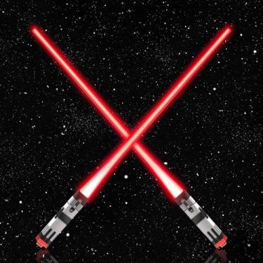 Imagem de Hashis de sabre de luz acendem – Palitos de sabre de luz LED brilhante – Sabres de luz de sushi reutilizáveis conjunto de 1 par – Vermelho