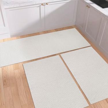 Imagem de Kit Tapete Passadeira e Capacho Antiderrapante 3 Peças 45cm X 1.30m Decoração Tear Artesanal Rústico Palha Cru Off-White