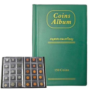 Imagem de Álbum de coleção de moedas, 150 bolsos, qualidade de arquivo, livro de coleção de moedas para colecionador, estojo de armazenamento, capas de colecionar, suprimentos organizadores para moedas, moedas
