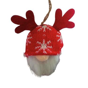 Imagem de KINDU Gnomo Natalino Decorativo, 14 cm, Chapéu Vermelho com Chifres de Rena, Artesanal, Pendurar, Estilo Nórdico, Decoração de Natal
