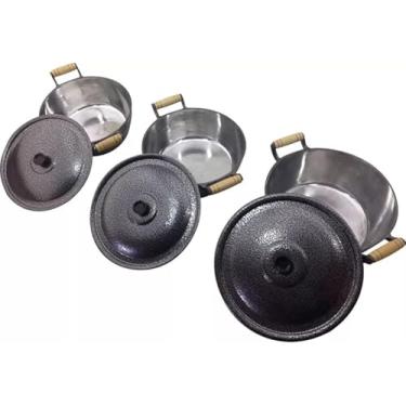 Imagem de Conjunto de Panelas Premium, 5 Peças em Alumínio Antiaderente com 3 Espátulas, Preto