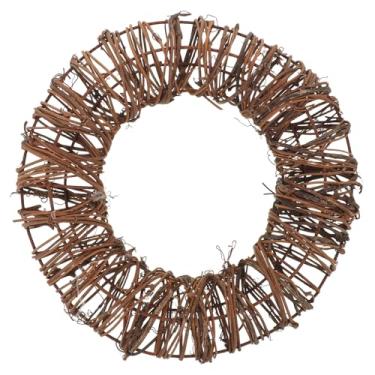Imagem de TEHAUX Moldura de guirlanda de vime natural – grinaldas florais de madeira DIY – guirlandas rústicas para guirlanda de casamento – decoração de parede interna e externa 24 cm, natural