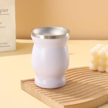 Imagem de Copo mate de parede dupla de aço inoxidável 304, cabaça de erva mate com isolamento térmico, xícara de chá, fácil de limpar CB02