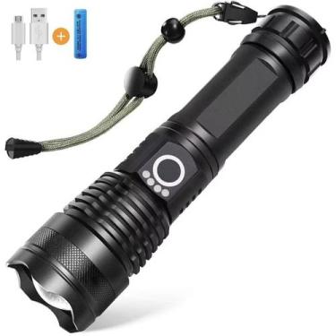 Imagem de Lanterna LED Extraforte Recarregável Potente P90 Zoom Ajustável Alumín