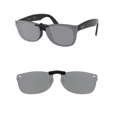 Imagem de HILEEN Óculos de sol polarizados com clipe para Ray-Ban RB5184F 52-18 para homens e mulheres proteção UV - prata