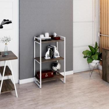 Imagem de Estante Kuadra 60X40X104cm C/03 Prateleiras Estrutura Branca - Compace