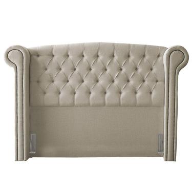 Imagem de Cabeceira Cama Box Casal Adelle 140cm Com Frame Veludo Bege - Desk Design