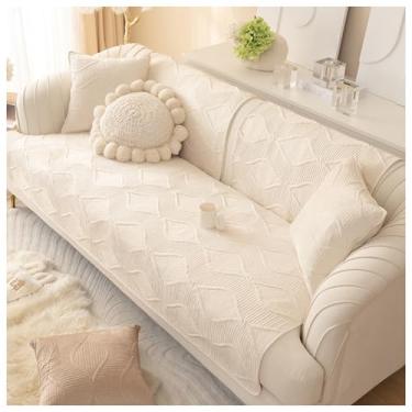 Imagem de SPXMQSS Capas de sofá para sofá secional, capas de assento de veludo holandês, capa de sofá universal antiderrapante em forma de L, capas de almofada de sofá A 110 x 110 cm