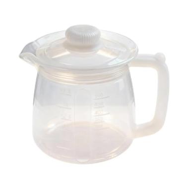 Imagem de predolo Bule de silicone ao calor, jarra de café multiuso de 500ml para água, leite, limonada, mel e outras bebidas. Ideal para escritório, Claro