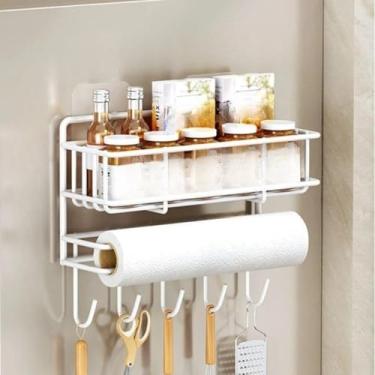Imagem de Prateleira Lateral Para FrigoríFico - Organizador De Condimentos, Capacidade De Armazenamento Ampliada(Camada única branca)