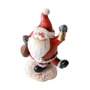 Imagem de UGPLM Linda estatueta natalina, escultura colecionável de Natal e inverno, pequena peça decorativa para mesa, centro de mesa em resina, decoração de Natal, Style J