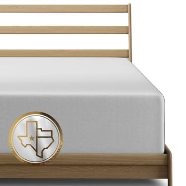 Imagem de TEXAS LINEN CO. Lençol com elástico solteiro de algodão egípcio premium, tamanho GG – Pacote com 2 lençóis de 55,88 cm com bolso extra profundo (prata), lençol de baixo de luxo macio e refrescante