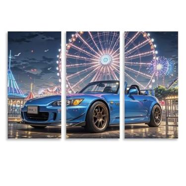 Imagem de HouLaiZhe Pôster de roda gigante japonês JDM Car S2000 arte de parede em tela para sala de estar quarto decoração de casa escritório pintura pôsteres (30 x 60 cm) × 3