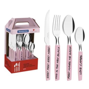 Imagem de Faqueiro Tramontina My Lovely Kitchen com Lâminas em Aço Inox e Cabos 