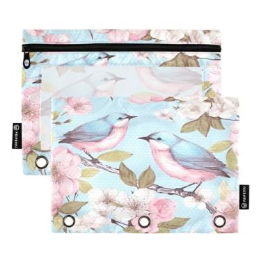 Imagem de Wassud Cute Birds on Branch Pacote com 2 Pastas de Fichário Pastas de Bolso com 3 Furos, Pasta Organizadora de Fichários para Casa, Escritório