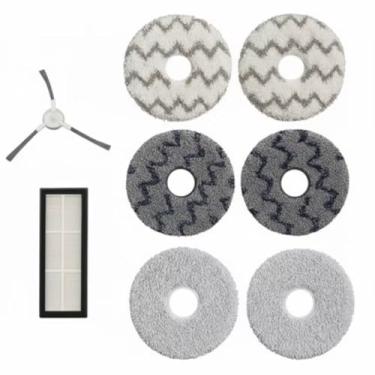 Imagem de Kit de Acessórios para Aspirador Robô, Inclui 6 Panos de Limpeza, 1 Filtro HEPA e 1 Escova Lateral