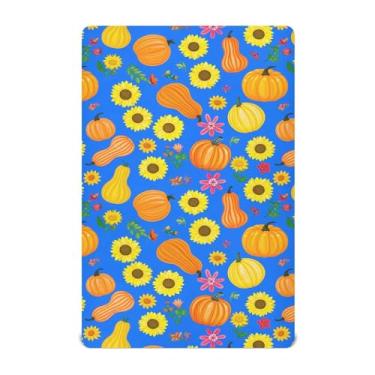 Imagem de CEBUGI Lençol de berço elástico para bebês meninos e meninas, mini lençol com elástico e flores de abóboras portátil para brincar neutro, material ultramacio, colchões infantis padrão completo, P