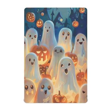 Imagem de xigua Lençol de berço fofo de fantasmas de desenho animado para meninas e meninos, lençol macio e respirável adequado para berço padrão e cama infantil 71 x 132 cm