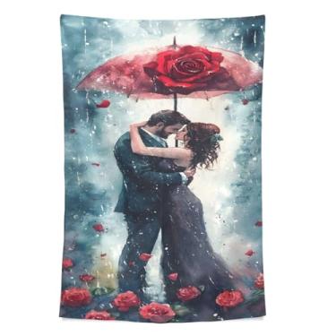 Imagem de STAYTOP Tapeçaria de parede romântica para casal, dia dos namorados, tapeçarias para decoração de casa, dormitório, sala de estar, quarto, tapete de parede (152 x 102 cm)