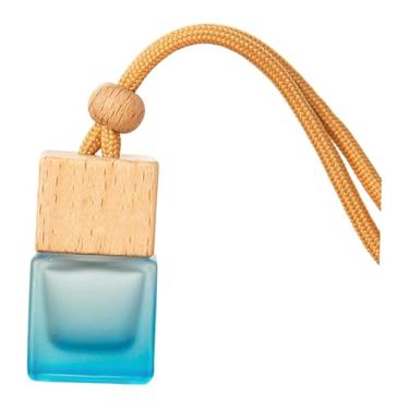 Imagem de KiBcsLic Frasco Difusor de Aromatizador de Ar para Carro com Suporte para Pendurar, Frasco de Vidro Vazio para Óleo Essencial, de Perfume de 8ml para, Azul