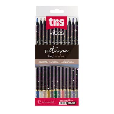 Imagem de Lápis De Cor Vibes Noturna 12 Cores Tris Tons Neutros