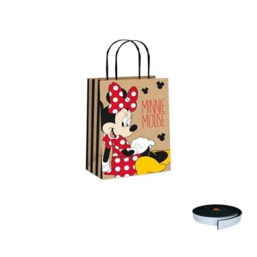 Imagem de Kit Sacola de Papel Kraft Minnie Com Fita Cetim 50mm x 10m