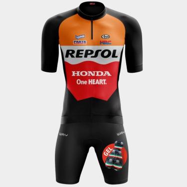 Imagem de Conjunto de Ciclismo Masculino - Camisa Roda Vermelha (PRO) e Bermuda GEL (WAY)-Masculino