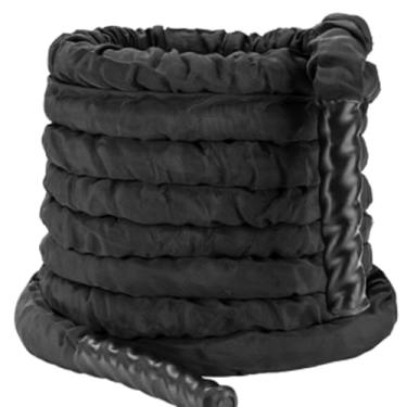 Imagem de Corda de batalha para treino de ginástica em casa - Cordas pesadas para exercícios de treinamento de 4 cm e 15 m, equipamento de fitness com manga e kit de alça de âncora para crossfit e exercícios ao