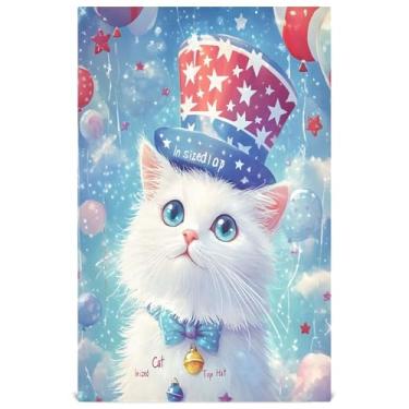 Imagem de Joisal Cute Cat Art Toalhas de prato azuis para cozinha toalha de mão de chá decorativa panos de prato fofos absorventes 45 x 71 cm, 4 pacotes