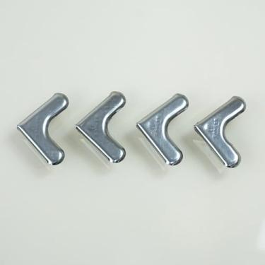 Imagem de Kit 4 Ponteiras de Aço Inoxidável para Tapetes e Passadeiras 3,5x3,5cm – Protetor de Bordas, Antienrolamento, Acabamento Moderno