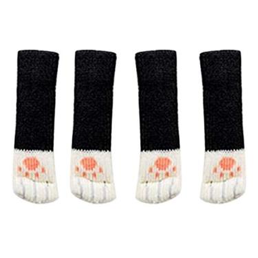 Imagem de Capas de cadeira, design bonito em forma de pé de gato, protetores de chão com capas de pés de móveis para madeira, azulejo, 4 peças (2)