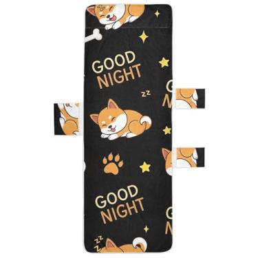 Imagem de Lindos desenhos animados Shiba Dogs Night Chaise Lounge Cadeira Toalhas Toalhas de Piscina Lounge Toalha de Cadeira de Praia Espreguiçadeira de Piscina Externa 215,9 cm x 76,2 cm