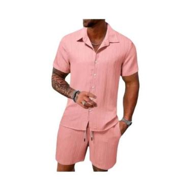 Imagem de Conjunto Esportivo Urbano Casual Masculino De Verão Com Camisa Polo De