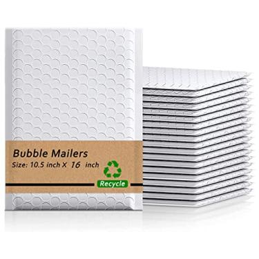 Imagem de Sissinoceros Bubble Mailers 26,7 x 40,6 cm | Envelopes acolchoados | Sacos de envio para pequenas empresas, envelopes de envio com autovedação, à prova d'água e à prova de rasgos, branco