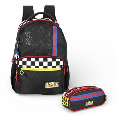 Imagem de Kit Mochila De Costas+estojo Escolar Sonic The Hedgehog
