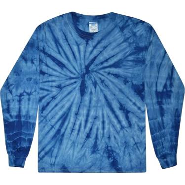 Imagem de Colortone Camiseta de manga comprida tie dye para jovens e adultos, Spider Royal, Kids 10-12 (MD)