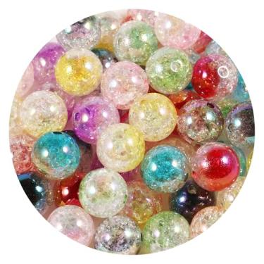 Imagem de 50 contas de acrílico crackle 16 mm contas de cristal redondas de cor gradiente para colar, pulseira, corrente de telefone, chaveiro, caneta, miçanga, joias, suprimentos de artesanato (cor mista)
