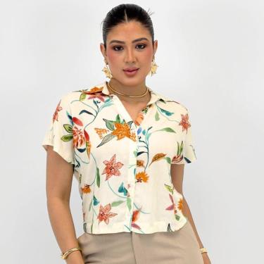 Imagem de Camisa Beagle Cropped Estampada Manga Curta Feminina-Feminino