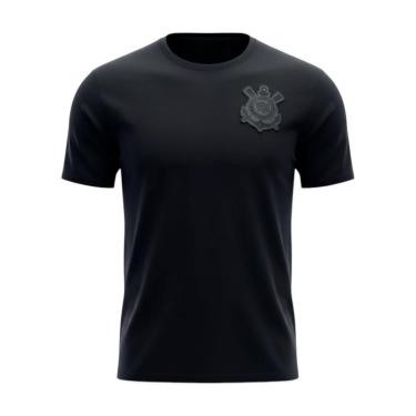 Imagem de Camisa Corinthians All Black Infantil Juvenil Escudo Preto-Unissex