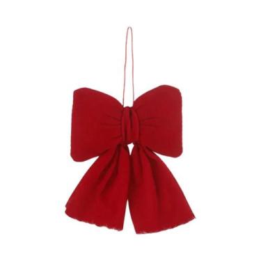 Imagem de Laço De Natal Em Veludo Vermelho Com Corda Para Decoração De Casa, Gui