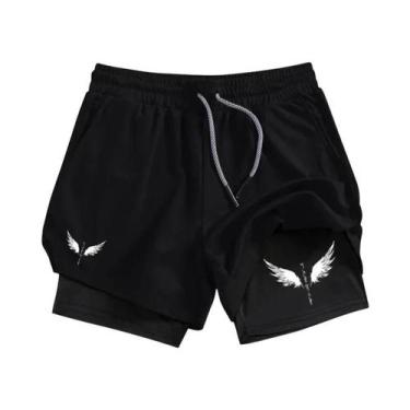 Imagem de Shorts Masculinos De Secagem Rápida Para Corrida Com Bolso Para Celula