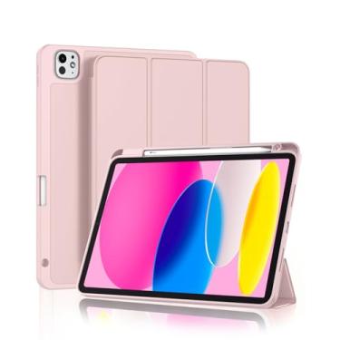 Imagem de Capa para iPad Pro 13 Polegadas M5 / M4 (2025/2024) com Suporte para Pencil Parte Traseira em TPU Macio função de ativação/desativação automática, Rosa