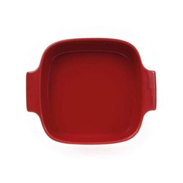 Imagem de Travessa Quadrada Em Porcelana Assar E Servir 21x21cm Germer Vermelho 