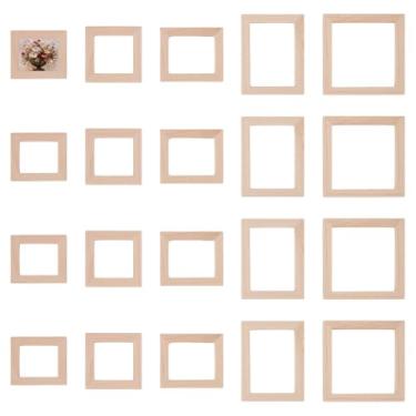 Imagem de FINGERINSPIRE 20 molduras de madeira em miniatura, 5 estilos, mini porta-retrato de madeira, mini decoração de casa, moldura retangular para casa de boneca, ornamentos em miniatura