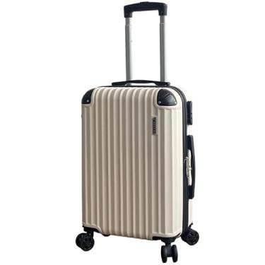 Imagem de Mala de Bordo ABS 10kg 17” a 21” Polegadas Mala de Viagem com Rodinhas 360° Cadeado Código (Branco-20”(10KG) Modelo-JJJ)