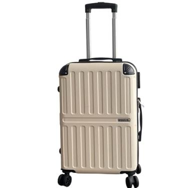 Imagem de Mala de Bordo ABS 10kg 17” a 21” Polegadas Mala de Viagem com Rodinhas 360° Cadeado Código (Branco-21”(14KG) Modelo-JJj)