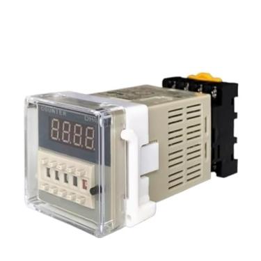 Imagem de Temporizador digital com interruptor de tempo DH48J-8 Contador de relé com memória blackout contadores eletrônicos predefinidos contadores de exibição acíclicos com base AC/DC12V AC/DC24V AC36V AC110V