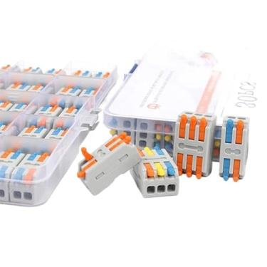 Imagem de Conector Elétrico Rápido Compacto 2 Pinos 3 Pinos Extremidade de Luz LED Emenda Crimpagem Terminais Fio Kit Conector 222 223 (72PCS D23MM Boxed)