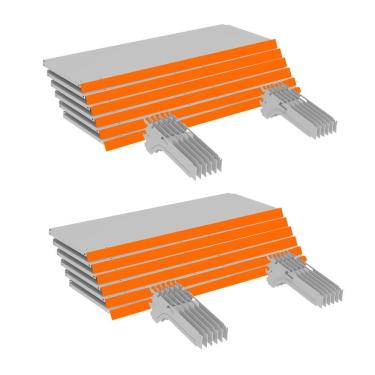 Imagem de Kit 12 Bandejas Gondola FIT 40 Branco 12X 25x90 Pe Laranja