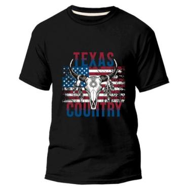 Imagem de Camisa Country Básica Camiseta 100% Algodão Premium Estampa Texas Coun